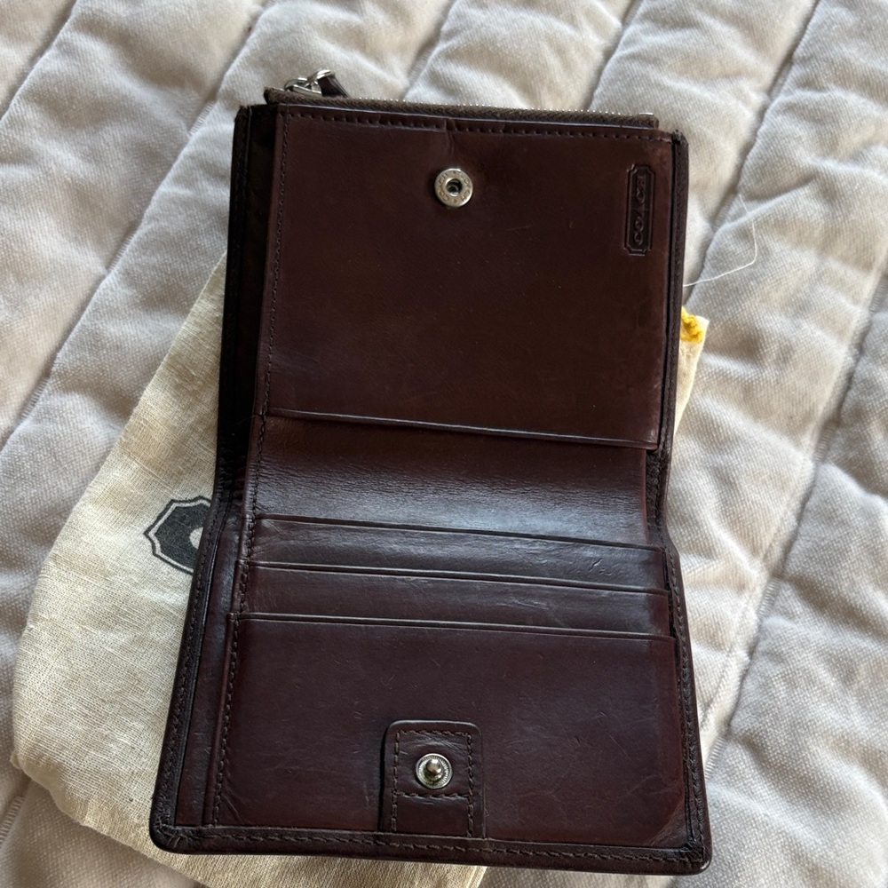 Coach Dark Brown Leather Wallet - Picture 2 of 7